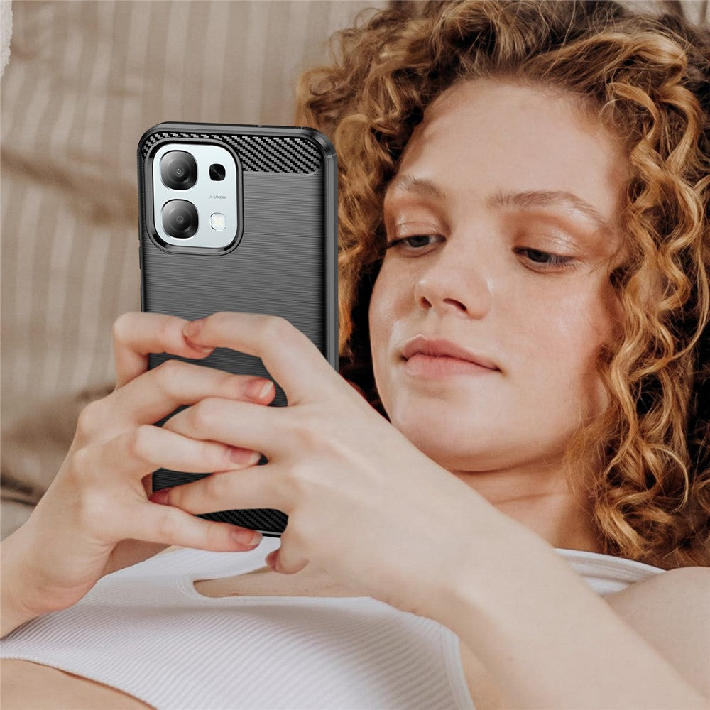 TPU Case For Oppo A6 Pro 4G / A6 Pro 5G / F31 5G Protective Phone Cover Carbon Fiber Texture Brushed