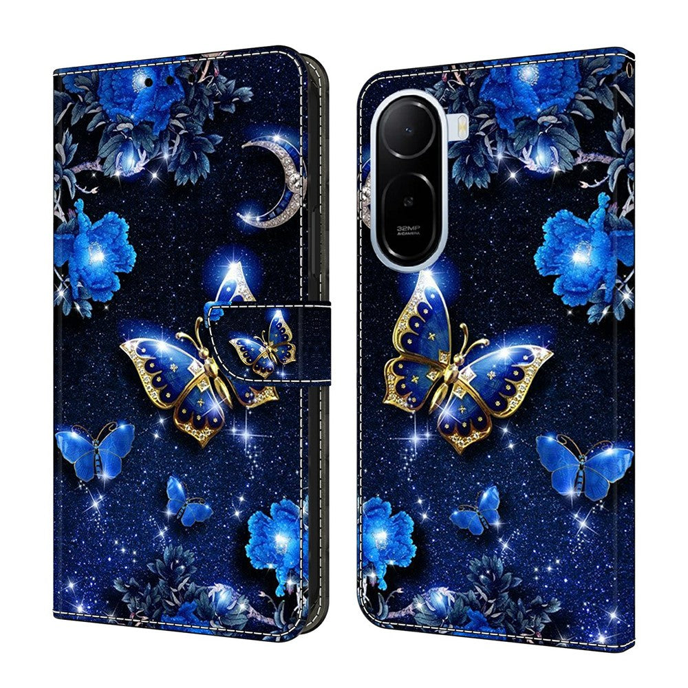 Leather Case For Xiaomi Redmi A7 Pro 4G (171.56mm) / A7 Pro 5G / Poco C85x 5G Pattern Printing Stand Flip Phone Cover
