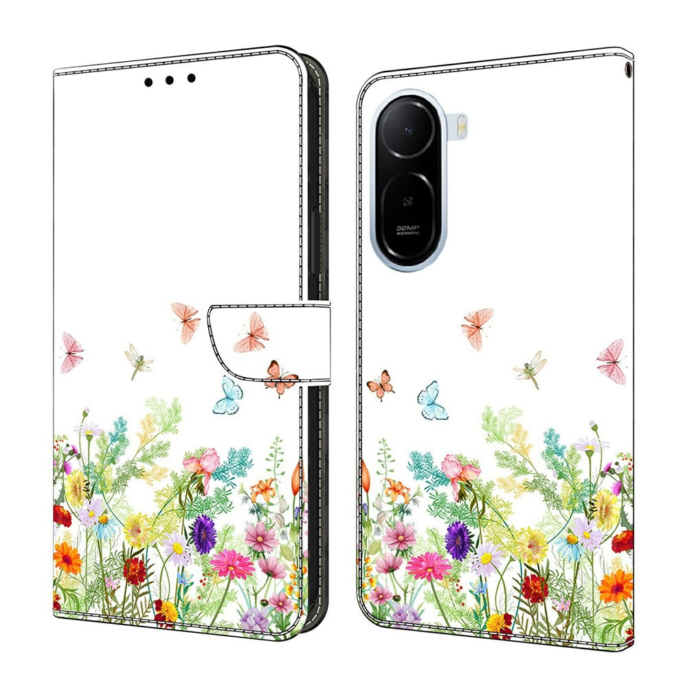 Leather Case For Xiaomi Redmi A7 Pro 4G (171.56mm) / A7 Pro 5G / Poco C85x 5G Pattern Printing Stand Flip Phone Cover