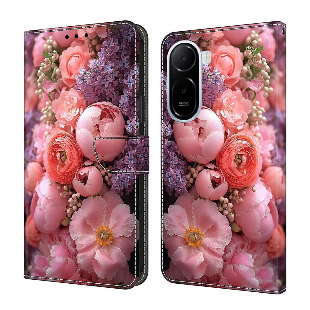 Leather Case For Xiaomi Redmi A7 Pro 4G (171.56mm) / A7 Pro 5G / Poco C85x 5G Pattern Printing Stand Flip Phone Cover