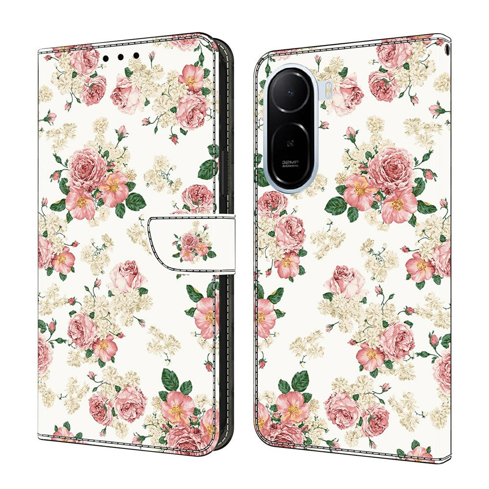 Leather Case For Xiaomi Redmi A7 Pro 4G (171.56mm) / A7 Pro 5G / Poco C85x 5G Pattern Printing Stand Flip Phone Cover