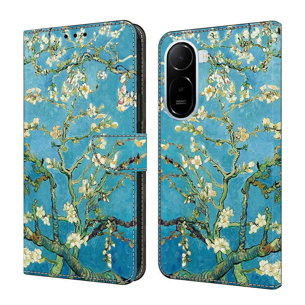 Leather Case For Xiaomi Redmi A7 Pro 4G (171.56mm) / A7 Pro 5G / Poco C85x 5G Pattern Printing Stand Flip Phone Cover