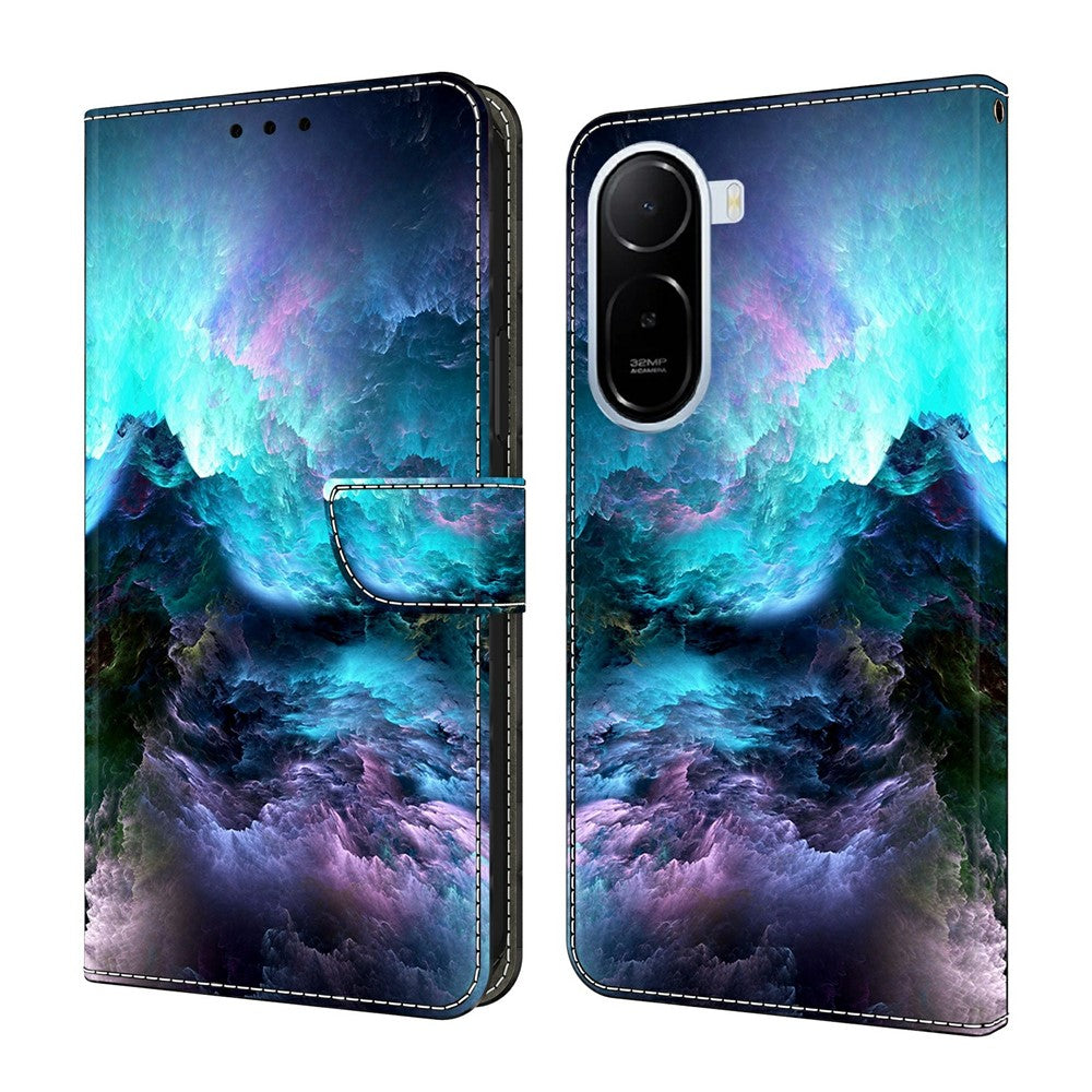 Leather Case For Xiaomi Redmi A7 Pro 4G (171.56mm) / A7 Pro 5G / Poco C85x 5G Pattern Printing Stand Flip Phone Cover