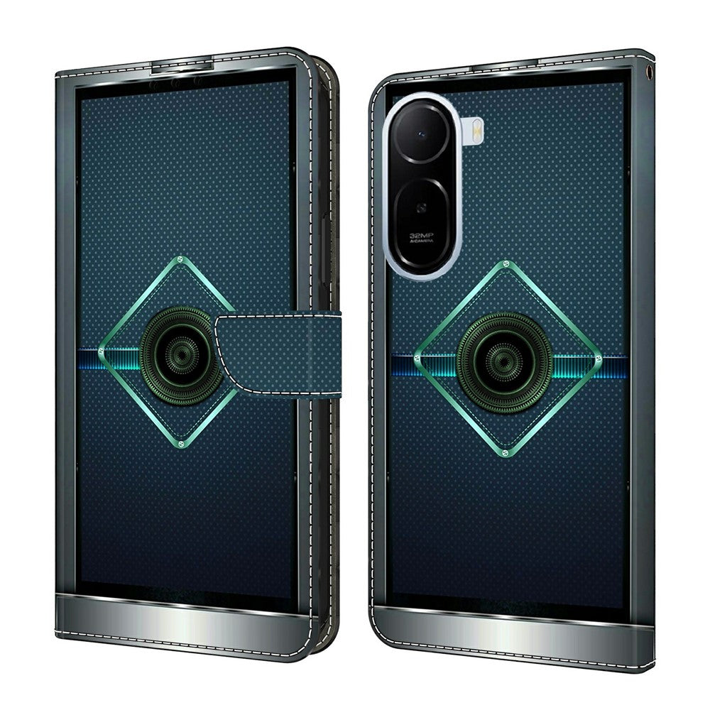 Wallet Case For Xiaomi Redmi A7 Pro 4G (171.56mm)  /  Redmi A7 Pro 5G  /  Poco C85x 5G Stand Pattern Printing PU Leather Flip Phone Cover