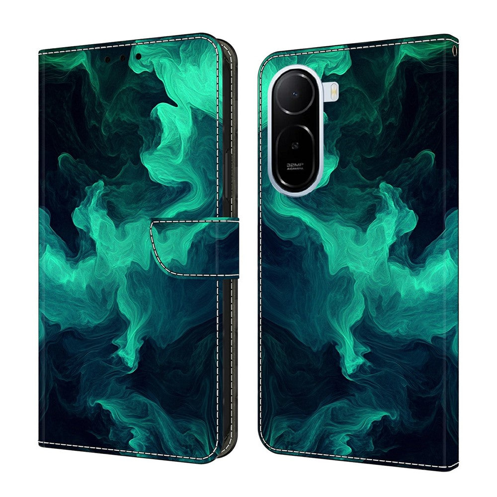 Wallet Case For Xiaomi Redmi A7 Pro 4G (171.56mm)  /  Redmi A7 Pro 5G  /  Poco C85x 5G Stand Pattern Printing PU Leather Flip Phone Cover