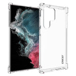 ENKAY HAT PRINCE För Samsung Galaxy S23 Ultramjukt TPU Förtjockade Hörn Stötdämpande Skal Halkfri Randig Kant Genomskinligt mobilskal