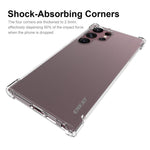 ENKAY HAT PRINCE För Samsung Galaxy S23 Ultramjukt TPU Förtjockade Hörn Stötdämpande Skal Halkfri Randig Kant Genomskinligt mobilskal