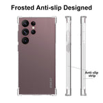 ENKAY HAT PRINCE För Samsung Galaxy S23 Ultramjukt TPU Förtjockade Hörn Stötdämpande Skal Halkfri Randig Kant Genomskinligt mobilskal