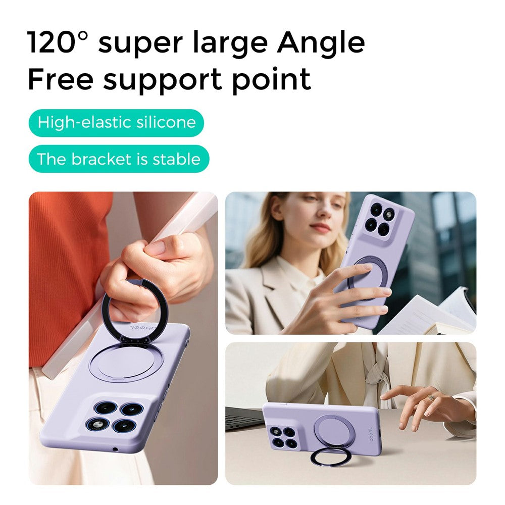 ABEEL For Motorola Edge 70 Pro 5G Magnetic Case Kickstand Skin Touch Liquid Silicone Phone Cover