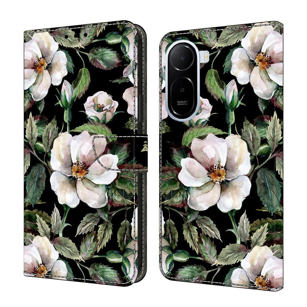 Wallet Case For Xiaomi Redmi A7 Pro 4G (171.56mm) / A7 Pro 5G / Poco C85x 5G Foldable Stand Pattern Printing PU Leather Flip Phone Cover