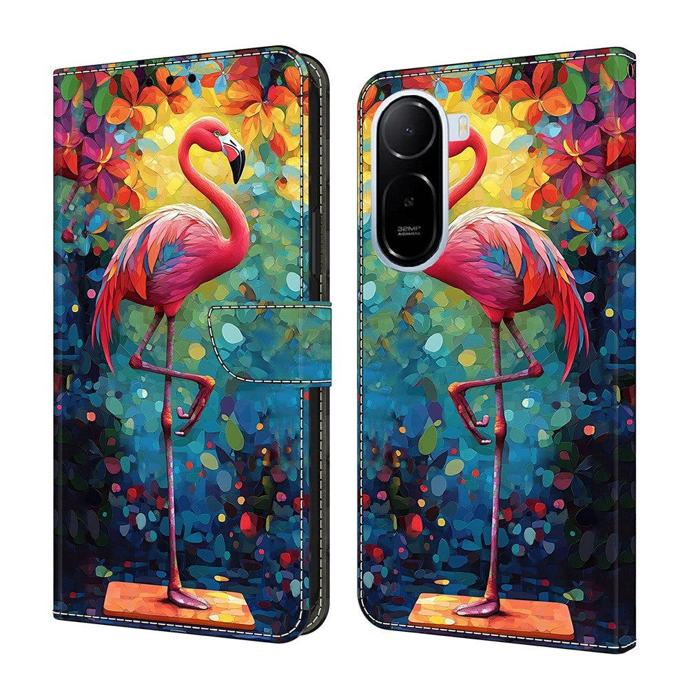 Wallet Case For Xiaomi Redmi A7 Pro 4G (171.56mm) / A7 Pro 5G / Poco C85x 5G Foldable Stand Pattern Printing PU Leather Flip Phone Cover