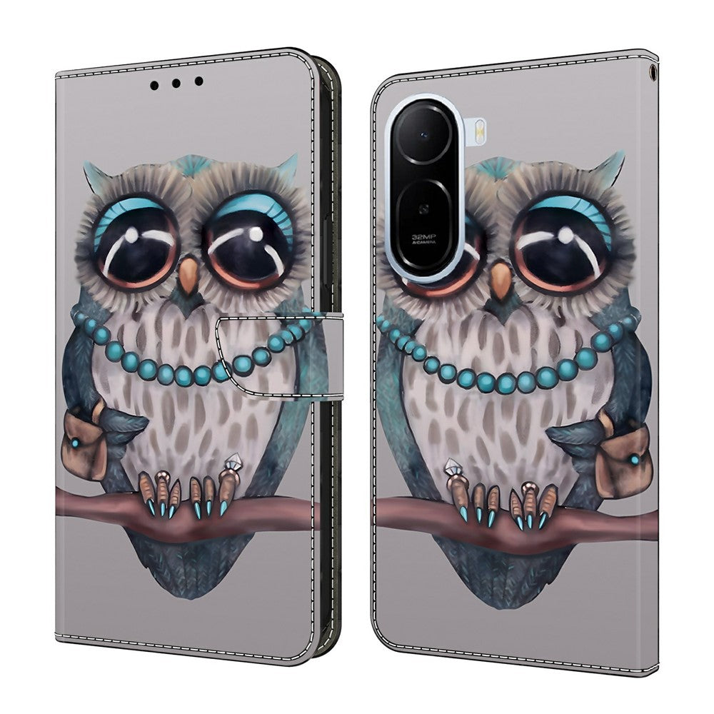 Wallet Case For Xiaomi Redmi A7 Pro 4G (171.56mm) / A7 Pro 5G / Poco C85x 5G Foldable Stand Pattern Printing PU Leather Flip Phone Cover