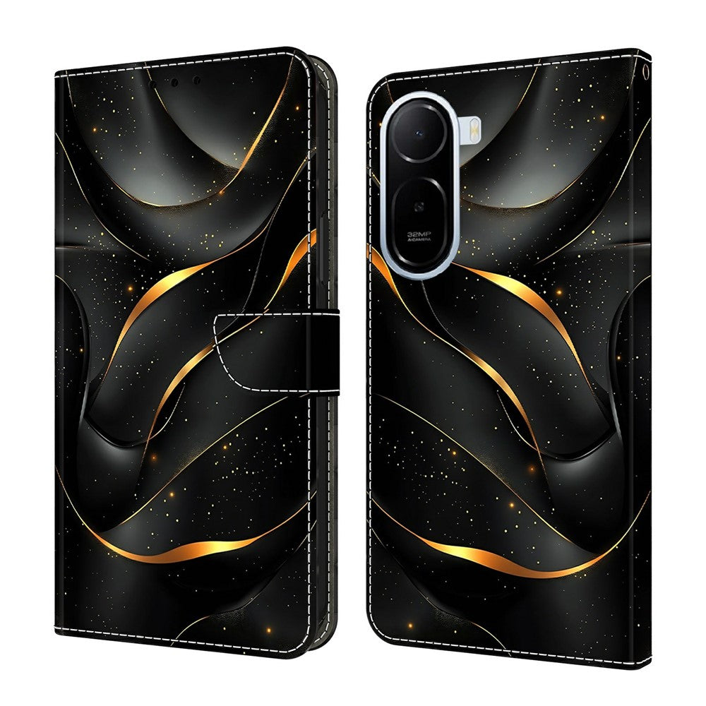 Wallet Case For Xiaomi Redmi A7 Pro 4G (171.56mm) / A7 Pro 5G / Poco C85x 5G Foldable Stand Pattern Printing PU Leather Flip Phone Cover