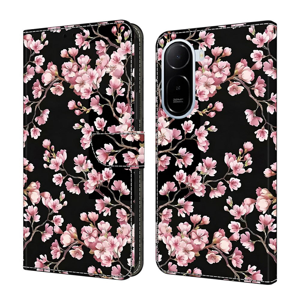 Wallet Case For Xiaomi Redmi A7 Pro 4G (171.56mm) / A7 Pro 5G / Poco C85x 5G Foldable Stand Pattern Printing PU Leather Flip Phone Cover