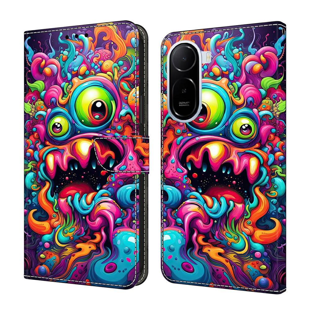 Wallet Case For Xiaomi Redmi A7 Pro 4G (171.56mm) / A7 Pro 5G / Poco C85x 5G Foldable Stand Pattern Printing PU Leather Flip Phone Cover