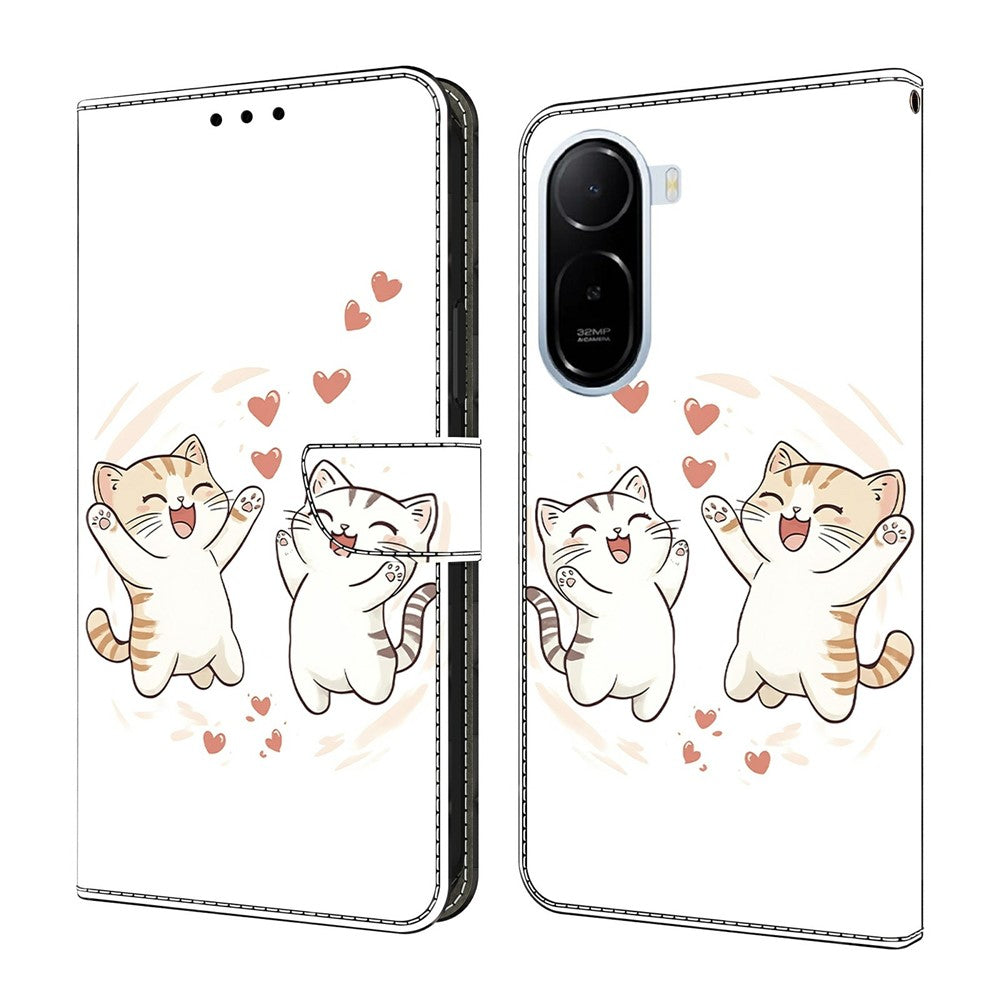 For Xiaomi Redmi A7 Pro 4G (171.56mm)  /  Redmi A7 Pro 5G  /  Poco C85x 5G Wallet Case Foldable Stand Pattern Printing Leather Flip Phone Cover