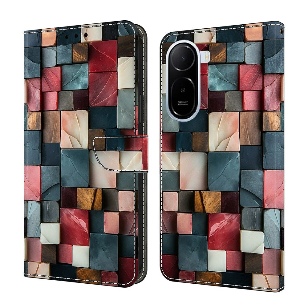 For Xiaomi Redmi A7 Pro 4G (171.56mm)  /  Redmi A7 Pro 5G  /  Poco C85x 5G Wallet Case Foldable Stand Pattern Printing Leather Flip Phone Cover