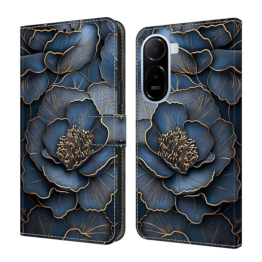 For Xiaomi Redmi A7 Pro 4G (171.56mm)  /  Redmi A7 Pro 5G  /  Poco C85x 5G Wallet Case Foldable Stand Pattern Printing Leather Flip Phone Cover