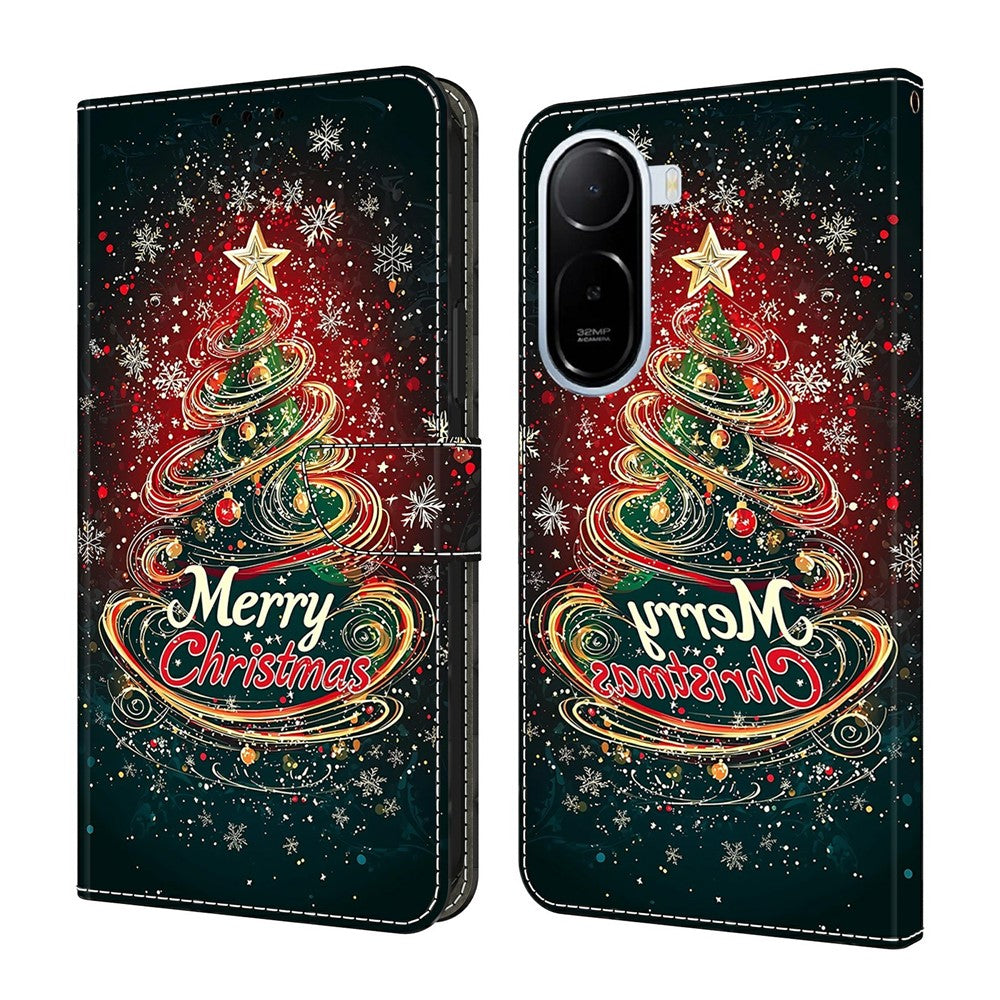 For Xiaomi Redmi A7 Pro 4G (171.56mm)  /  Redmi A7 Pro 5G  /  Poco C85x 5G Wallet Case Foldable Stand Pattern Printing Leather Flip Phone Cover