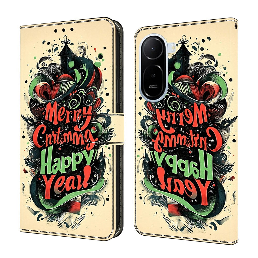 For Xiaomi Redmi A7 Pro 4G (171.56mm)  /  Redmi A7 Pro 5G  /  Poco C85x 5G Wallet Case Foldable Stand Pattern Printing Leather Flip Phone Cover
