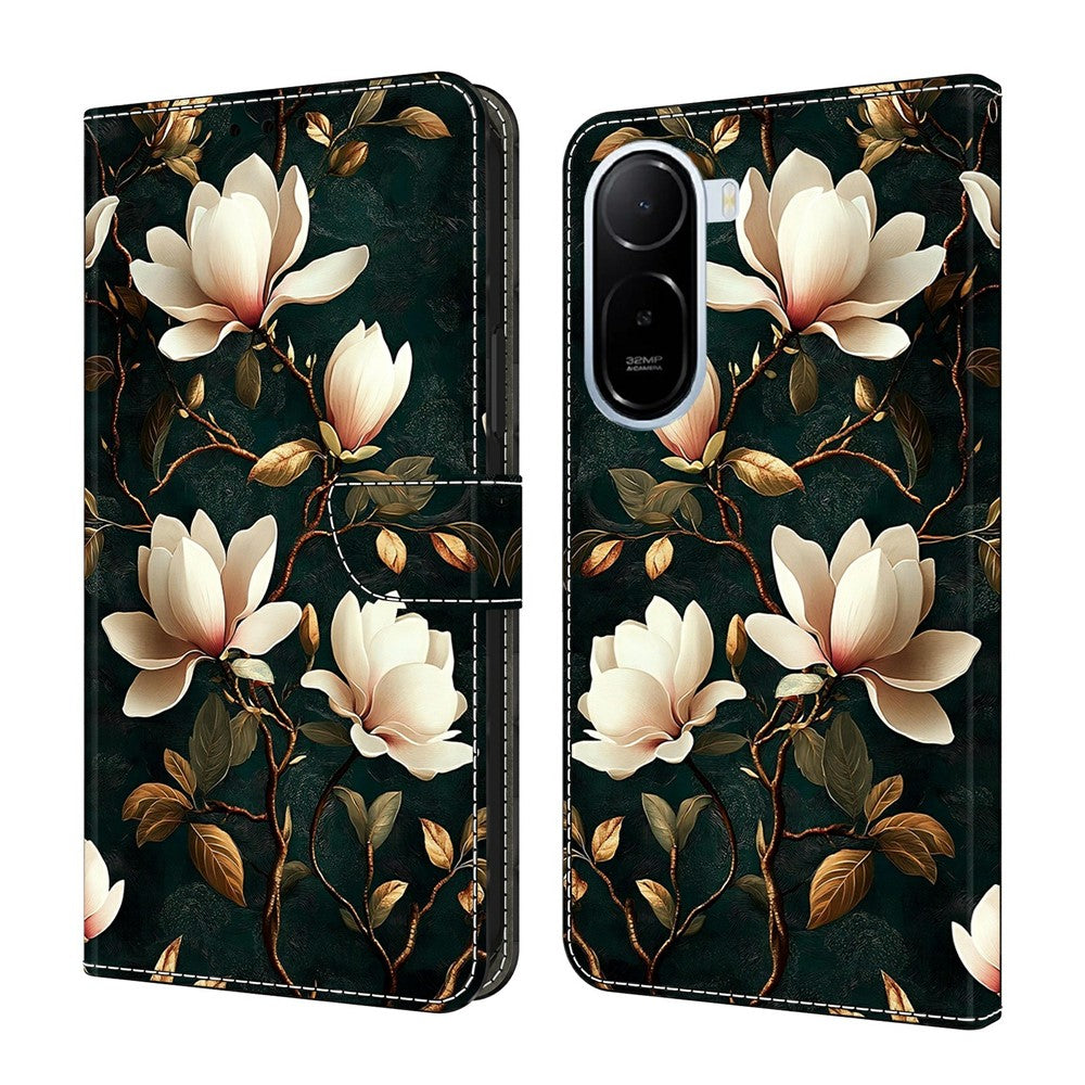 For Xiaomi Redmi A7 Pro 4G (171.56mm)  /  Redmi A7 Pro 5G  /  Poco C85x 5G Wallet Stand Case Pattern Printing Leather Phone Cover