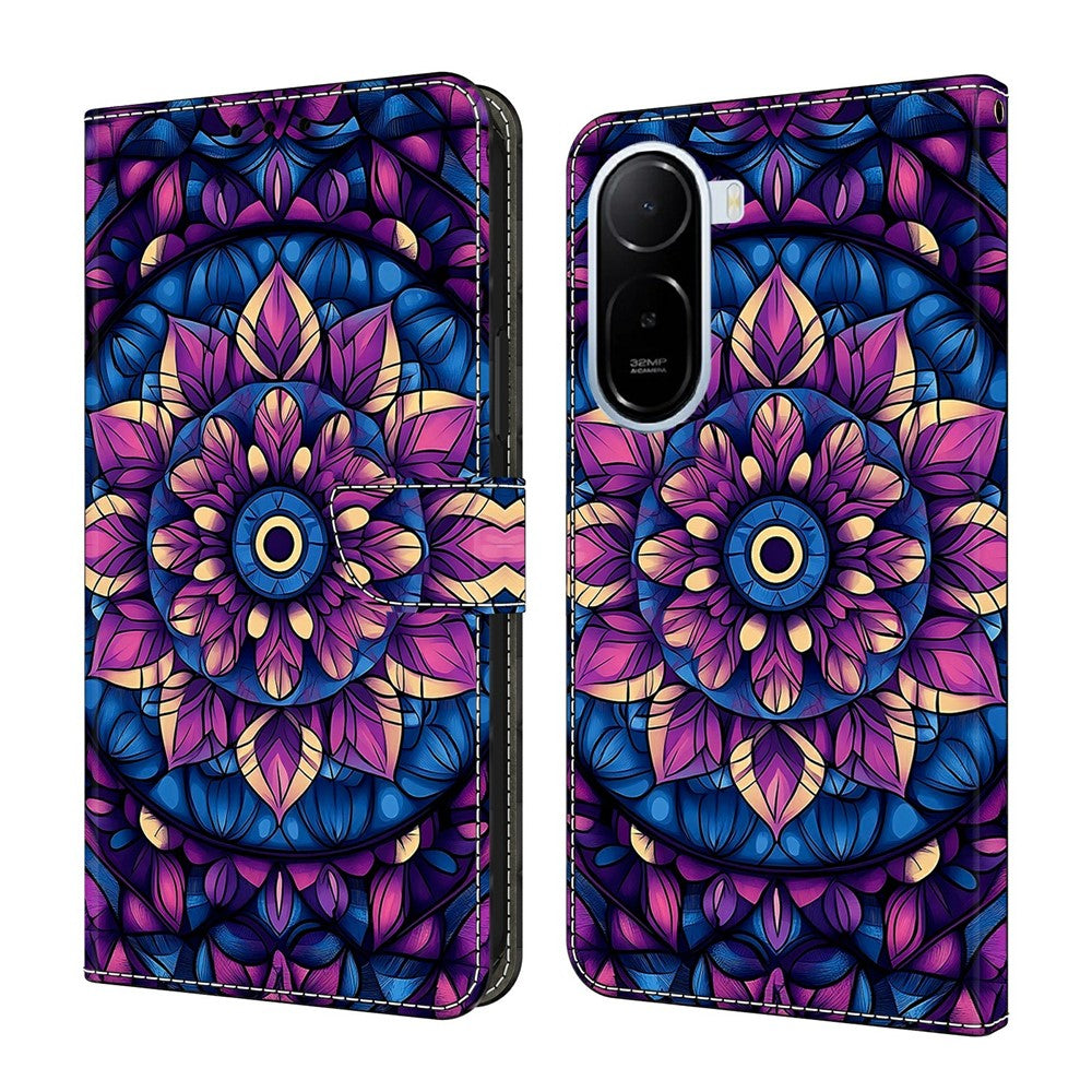 For Xiaomi Redmi A7 Pro 4G (171.56mm)  /  Redmi A7 Pro 5G  /  Poco C85x 5G Wallet Stand Case Pattern Printing Leather Phone Cover