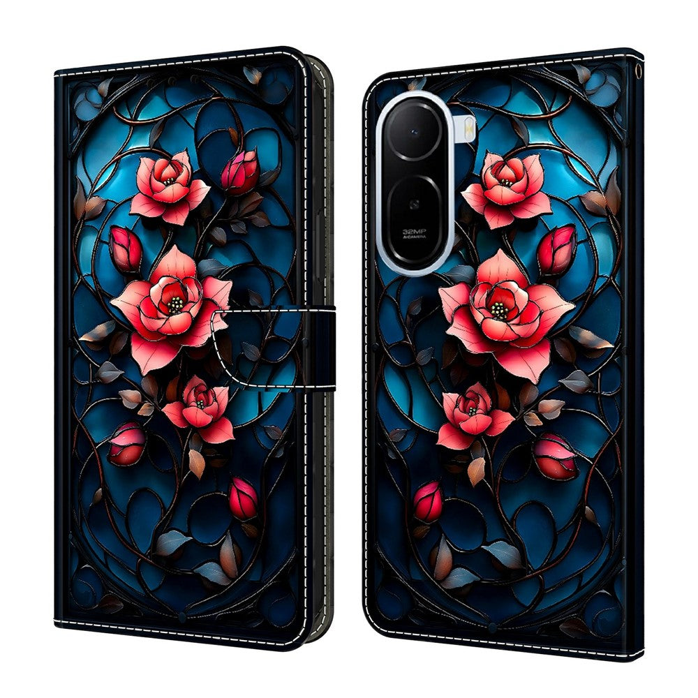 For Xiaomi Redmi A7 Pro 4G (171.56mm)  /  Redmi A7 Pro 5G  /  Poco C85x 5G Wallet Stand Case Pattern Printing Leather Phone Cover
