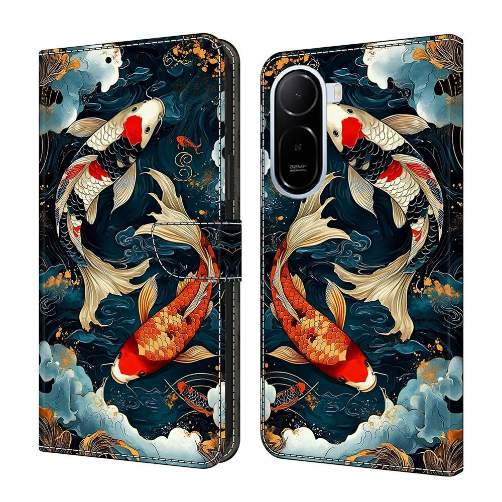 For Xiaomi Redmi A7 Pro 4G (171.56mm)  /  Redmi A7 Pro 5G  /  Poco C85x 5G Wallet Stand Case Pattern Printing Leather Phone Cover