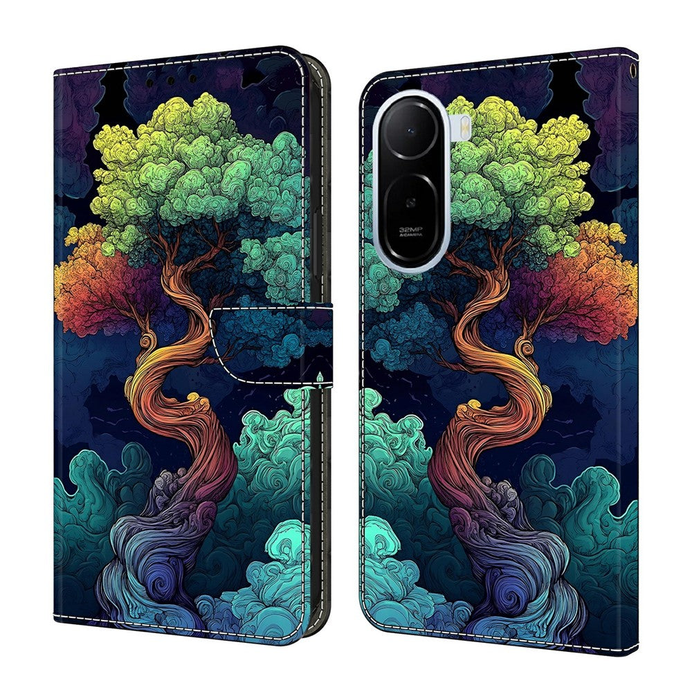 For Xiaomi Redmi A7 Pro 4G (171.56mm)  /  Redmi A7 Pro 5G  /  Poco C85x 5G Wallet Stand Case Pattern Printing Leather Phone Cover