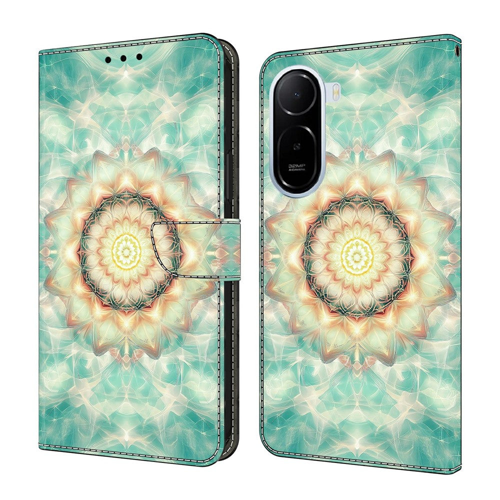 For Xiaomi Redmi A7 Pro 4G (171.56mm)  /  Redmi A7 Pro 5G  /  Poco C85x 5G Wallet Stand Case Pattern Printing Leather Phone Cover