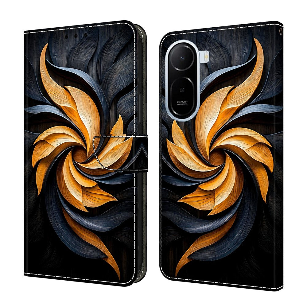 For Xiaomi Redmi A7 Pro 4G (171.56mm)  /  Redmi A7 Pro 5G  /  Poco C85x 5G Wallet Stand Case Pattern Printing Leather Phone Cover
