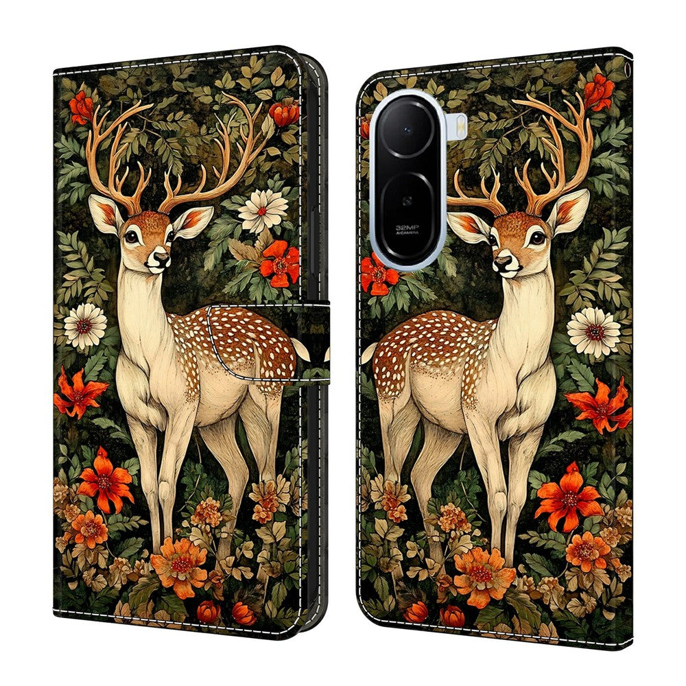 For Xiaomi Redmi A7 Pro 4G (171.56mm)  /  Redmi A7 Pro 5G  /  Poco C85x 5G Wallet Stand Case Pattern Printing Leather Phone Cover