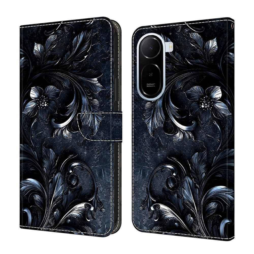 For Xiaomi Redmi A7 Pro 4G (171.56mm)  /  Redmi A7 Pro 5G  /  Poco C85x 5G Wallet Stand Case Pattern Printing Leather Phone Cover