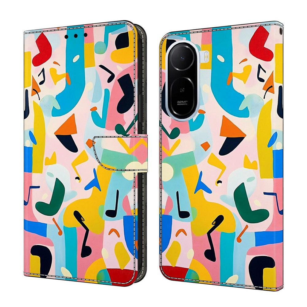 For Xiaomi Redmi A7 Pro 4G (171.56mm)  /  Redmi A7 Pro 5G  /  Poco C85x 5G Wallet Stand Case Pattern Printing Leather Phone Cover