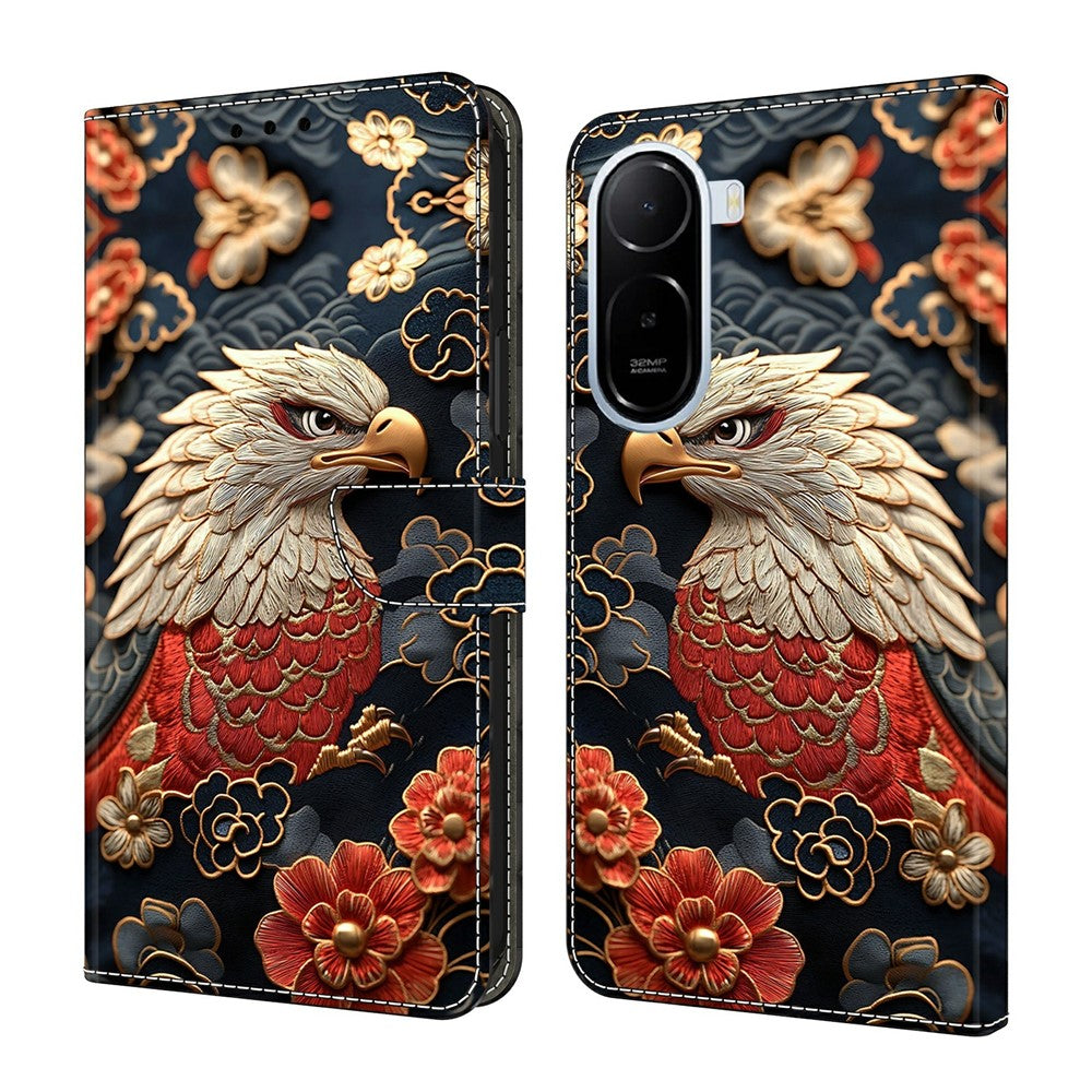 For Xiaomi Redmi A7 Pro 4G (171.56mm)  /  Redmi A7 Pro 5G  /  Poco C85x 5G Wallet Stand Case Pattern Printing Leather Phone Cover
