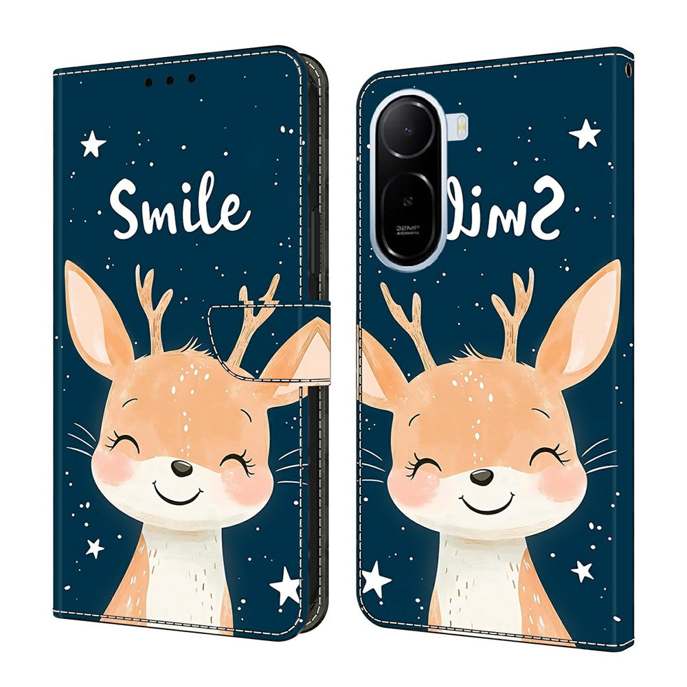 For Xiaomi Redmi A7 Pro 4G (171.56mm)  /  Redmi A7 Pro 5G  /  Poco C85x 5G Wallet Stand Case Pattern Printing Leather Phone Cover