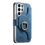 For Samsung Galaxy S26 Ultra Case RFID Blocking Detachable Magnetic Leather Phone Cover with Ring Holder