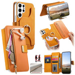 For Samsung Galaxy S26 Ultra Case RFID Blocking Detachable Magnetic Leather Phone Cover with Ring Holder