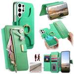 For Samsung Galaxy S26 Ultra Case RFID Blocking Detachable Magnetic Leather Phone Cover with Ring Holder