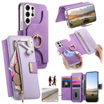 For Samsung Galaxy S26 Ultra Case RFID Blocking Detachable Magnetic Leather Phone Cover with Ring Holder