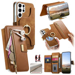 For Samsung Galaxy S26 Ultra Case RFID Blocking Detachable Magnetic Leather Phone Cover with Ring Holder