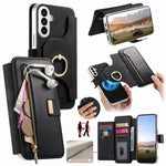 For Samsung Galaxy A27 5G Case RFID Blocking Detachable Magnetic Leather Phone Cover with Ring Holder