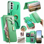 For Samsung Galaxy A27 5G Case RFID Blocking Detachable Magnetic Leather Phone Cover with Ring Holder