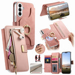 For Samsung Galaxy A27 5G Case RFID Blocking Detachable Magnetic Leather Phone Cover with Ring Holder