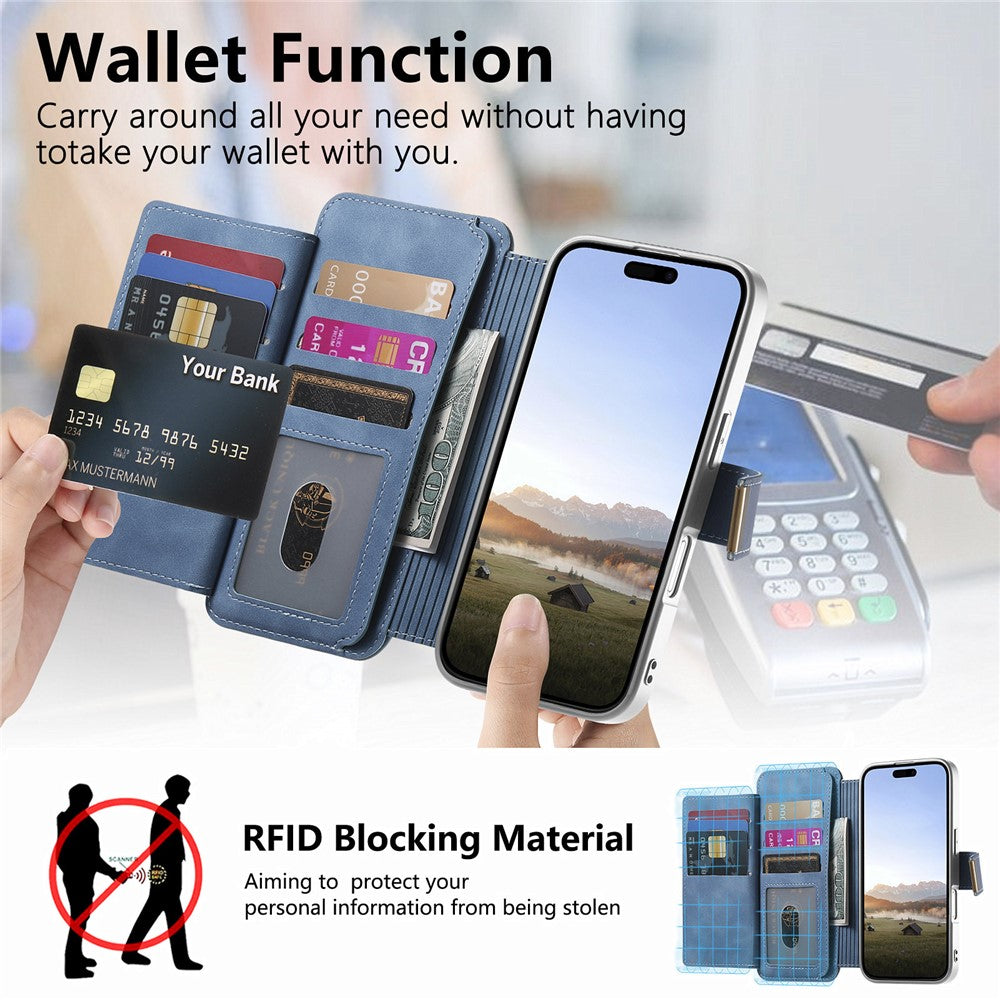 Til Samsung Galaxy A08 5G / A08 4G / A07 5G / A07 4G Cover RFID Blokerende Aftageligt Magnetisk Læder Telefoncover med Ringholder