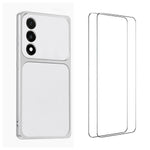 WANLONFENG til OnePlus Nord 5 5G / OnePlus Ace 5 Ultra 5G XYP-serie-cover, lammeskindsstruktur, PC TPU, præcise udskæringer, mobilcover med 2 hærdede glasfilm