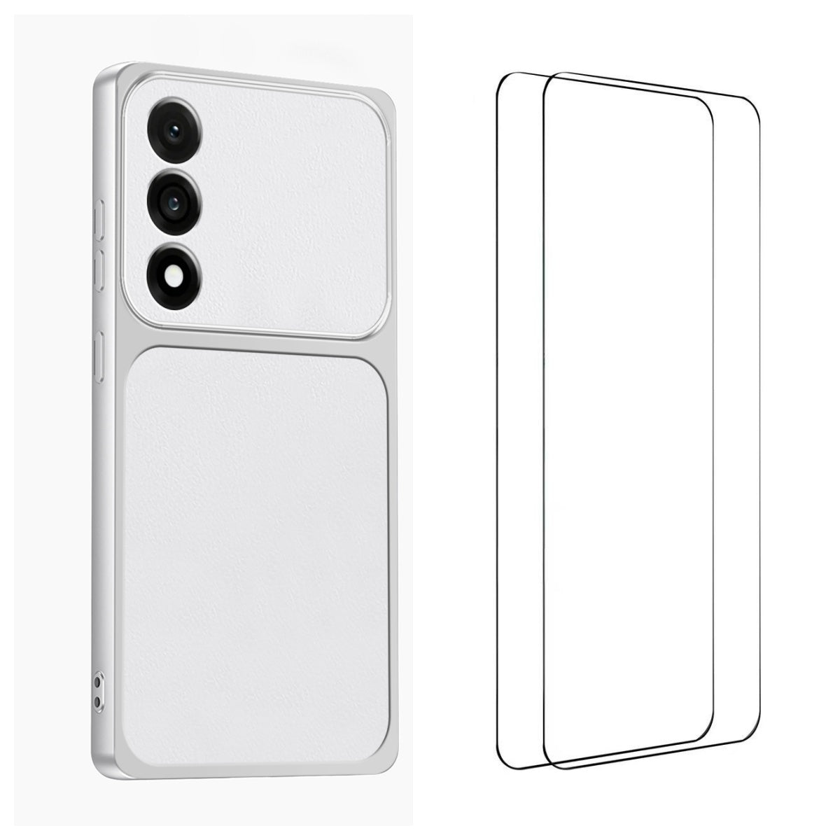 WANLONFENG til OnePlus Nord 5 5G / OnePlus Ace 5 Ultra 5G XYP-serie-cover, lammeskindsstruktur, PC TPU, præcise udskæringer, mobilcover med 2 hærdede glasfilm