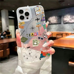 Til iPhone 17 Cover Rejsekort Flymønster Klart TPU Stødsikkert Telefoncover