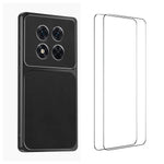WANLONFENG for Xiaomi Redmi Note 14 Pro+ 5G XYP Series Case Lambskin Texture PC TPU Precise Cutouts Phone Cover with 2Pcs Tempered Glass Film