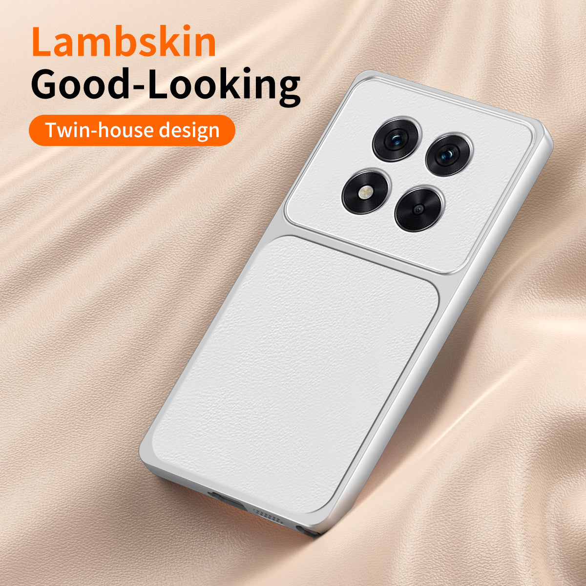 WANLONFENG for Xiaomi Redmi Note 14 Pro+ 5G XYP Series Case Lambskin Texture PC TPU Precise Cutouts Phone Cover with 2Pcs Tempered Glass Film